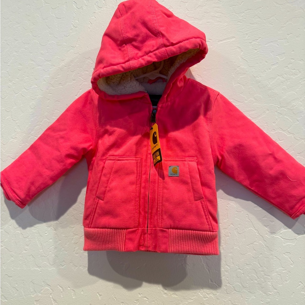 NWT Carhartt infant hooded fleece jacket size 12 months.